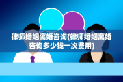 律师婚姻离婚咨询(律师婚姻离婚咨询多少钱一次费用)