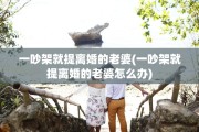 一吵架就提离婚的老婆(一吵架就提离婚的老婆怎么办)
