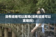 没有结婚可以离婚(没有结婚可以离婚吗)