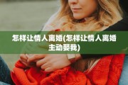 怎样让情人离婚(怎样让情人离婚主动娶我)