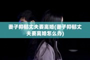 妻子抑郁丈夫要离婚(妻子抑郁丈夫要离婚怎么办)