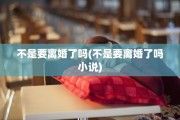 不是要离婚了吗(不是要离婚了吗小说)