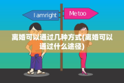 离婚可以通过几种方式(离婚可以通过什么途径)