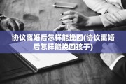 协议离婚后怎样能挽回(协议离婚后怎样能挽回孩子)