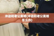 冲动和老公离婚(冲动和老公离婚怎么办)