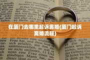 在厦门去哪里起诉离婚(厦门起诉离婚流程)