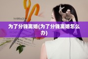 为了分钱离婚(为了分钱离婚怎么办)
