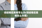 领结婚后离婚怎么办(领结婚后离婚怎么办理)