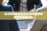 起诉离婚都要啥手续(起诉离婚都要啥手续和证件)