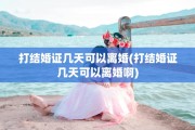 打结婚证几天可以离婚(打结婚证几天可以离婚啊)
