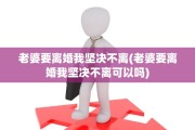 老婆要离婚我坚决不离(老婆要离婚我坚决不离可以吗)