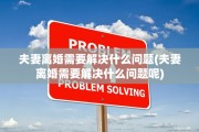 夫妻离婚需要解决什么问题(夫妻离婚需要解决什么问题呢)