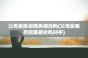 父母离婚后能再相处吗(父母离婚后能再相处吗知乎)