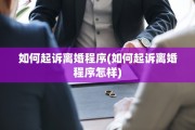 如何起诉离婚程序(如何起诉离婚程序怎样)