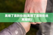 离婚了需到处说(离婚了需到处说再婚吗)