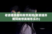 老婆嫌弃我妈我想离婚(老婆嫌弃我妈我想离婚怎么办)