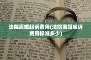 法院离婚起诉费用(法院离婚起诉费用标准多少)