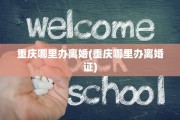 重庆哪里办离婚(重庆哪里办离婚证)