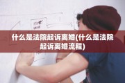 什么是法院起诉离婚(什么是法院起诉离婚流程)