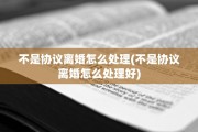 不是协议离婚怎么处理(不是协议离婚怎么处理好)