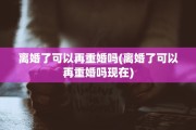 离婚了可以再重婚吗(离婚了可以再重婚吗现在)