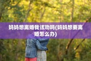 妈妈想离婚我该劝吗(妈妈想要离婚怎么办)