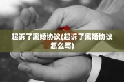 起诉了离婚协议(起诉了离婚协议怎么写)