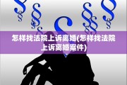 怎样找法院上诉离婚(怎样找法院上诉离婚案件)