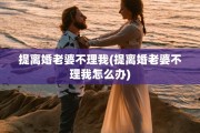 提离婚老婆不理我(提离婚老婆不理我怎么办)