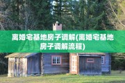 离婚宅基地房子调解(离婚宅基地房子调解流程)