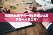 离婚协议房子各一半(离婚协议房子各一半怎么写)