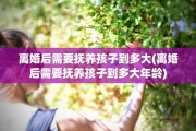 离婚后需要抚养孩子到多大(离婚后需要抚养孩子到多大年龄)