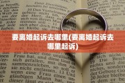 要离婚起诉去哪里(要离婚起诉去哪里起诉)