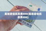 离婚更低抚养费800(离婚最低抚养费800)