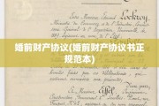 婚前财产协议(婚前财产协议书正规范本)