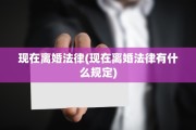 现在离婚法律(现在离婚法律有什么规定)