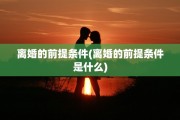 离婚的前提条件(离婚的前提条件是什么)