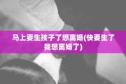 马上要生孩子了想离婚(快要生了我想离婚了)