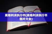 离婚判决执行书(离婚判决执行书图片大全)