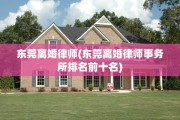 东莞离婚律师(东莞离婚律师事务所排名前十名)