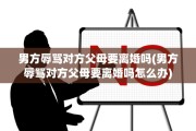 男方辱骂对方父母要离婚吗(男方辱骂对方父母要离婚吗怎么办)