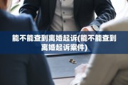 能不能查到离婚起诉(能不能查到离婚起诉案件)