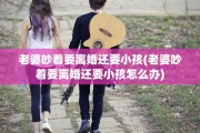 老婆吵着要离婚还要小孩(老婆吵着要离婚还要小孩怎么办)