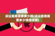 诉讼离婚需要多少钱(诉讼离婚需要多少钱律师费)