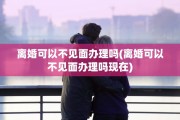 离婚可以不见面办理吗(离婚可以不见面办理吗现在)