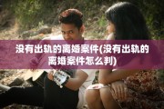 没有出轨的离婚案件(没有出轨的离婚案件怎么判)