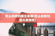 怎么和媳妇提出离婚(怎么和媳妇提出离婚呢)