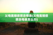 父母离婚很想念母亲(父母离婚很想念母亲怎么办)