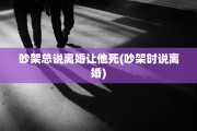 吵架总说离婚让他死(吵架时说离婚)