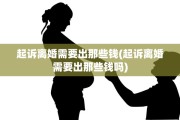起诉离婚需要出那些钱(起诉离婚需要出那些钱吗)